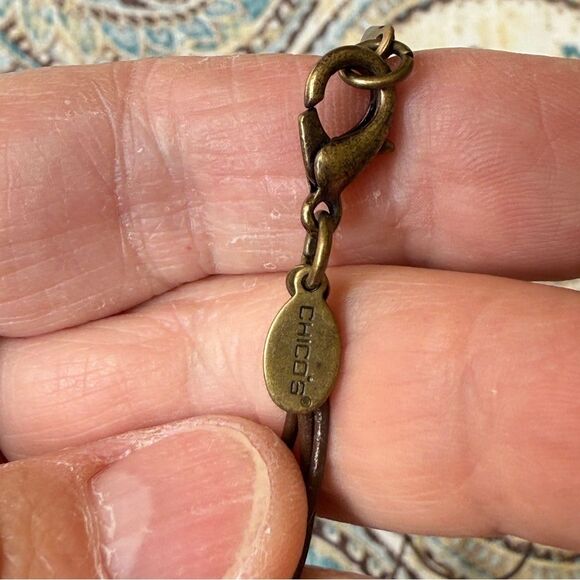 Chicos Signed Tribal Enamel Pendant Necklace Boho Statement Retired - Picture 3 of 8